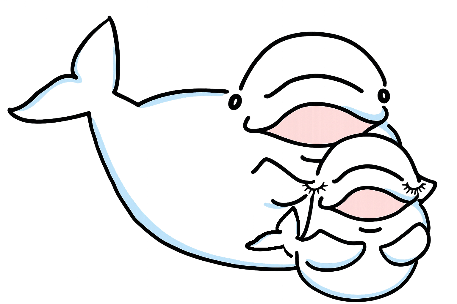 親子イルカしっぽ付きアイコン